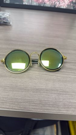 Round Gold Frame Mirrored Sunglasses