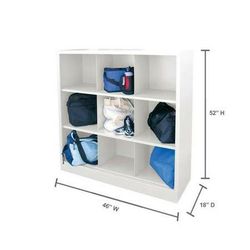 52 in. H x 46 in. W x 18 in. D White 9-Cube Cubby Organizer