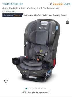 Graco SlimFit3 LX 3-in-1 Car Seat, Fits 3 Car Seats Across, Kunningham