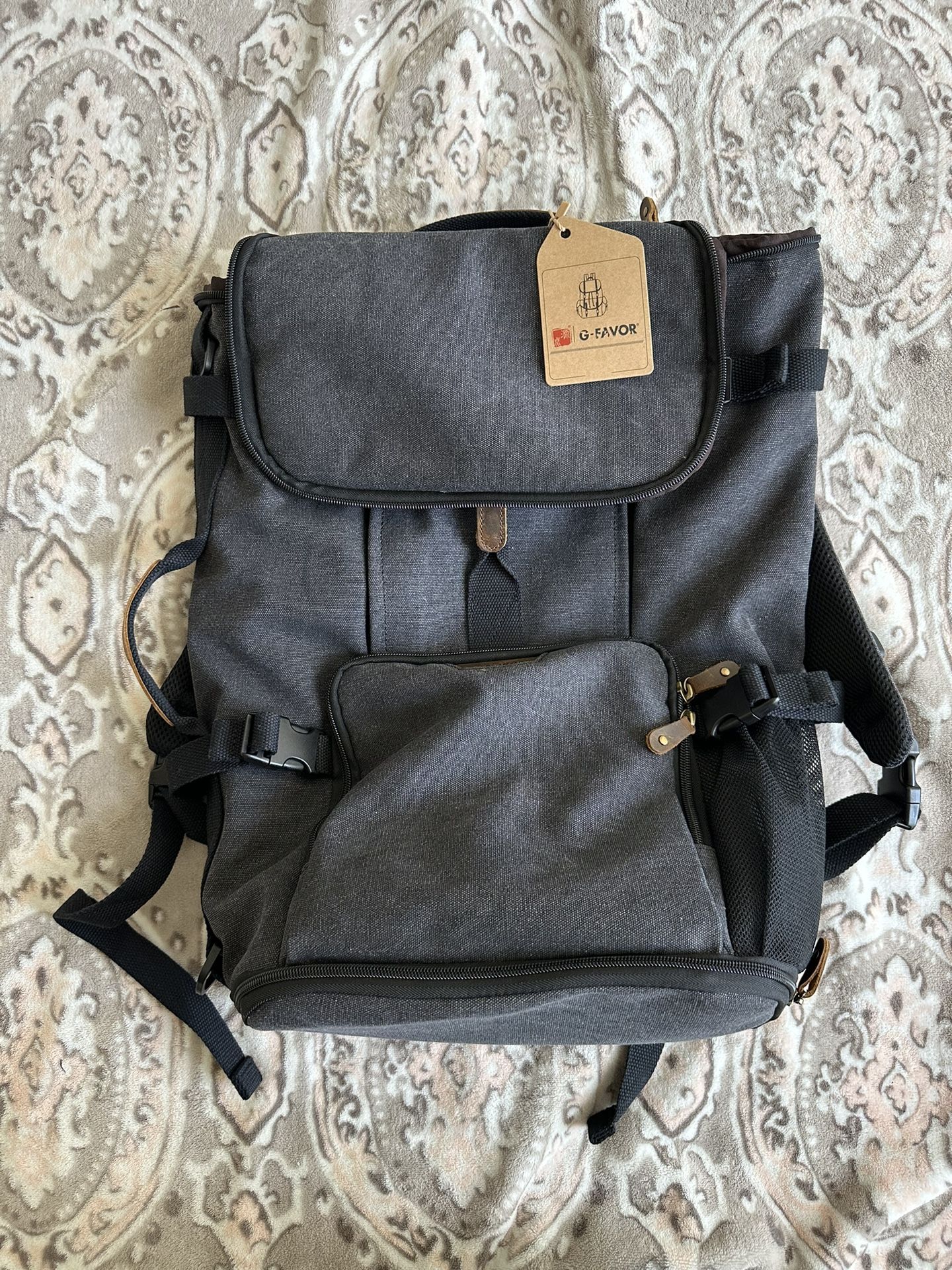 40L Travel Backpack, Vintage Canvas Rucksack Convertible Duffel Bag Carry On Backpack Fit for 17.3 Inch Laptop Bag