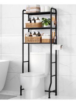 Over the toilet storage rack black