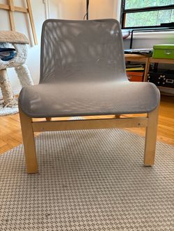 IKEA NOLMYRA Gray Mesh & Birch Lounge Chair
