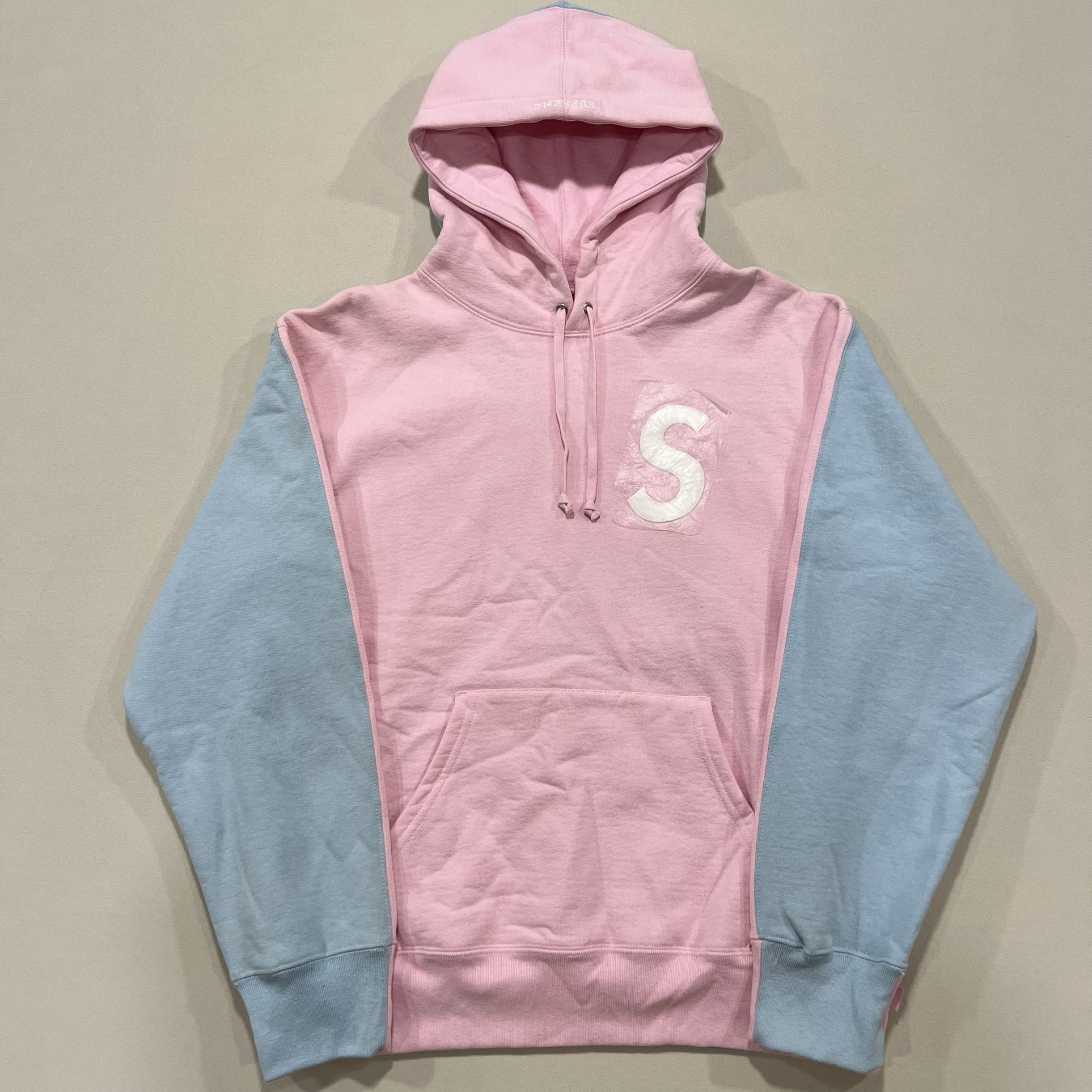  Supreme S Logo Split Hooded Sweatshirt 'Light Pink' Men’s Medium 