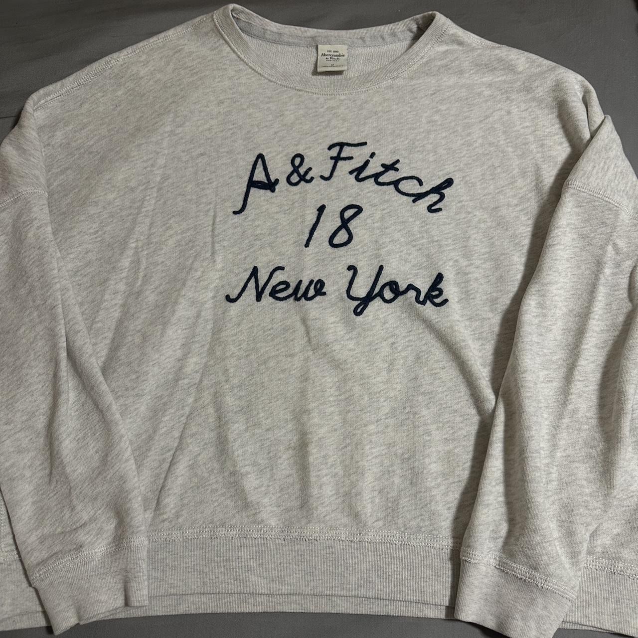 Abercrombie & Fitch Light Gray Logo Sweater