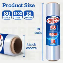 Stretch Film Wholesale 4 Rolls 80 Gouge 1500x18