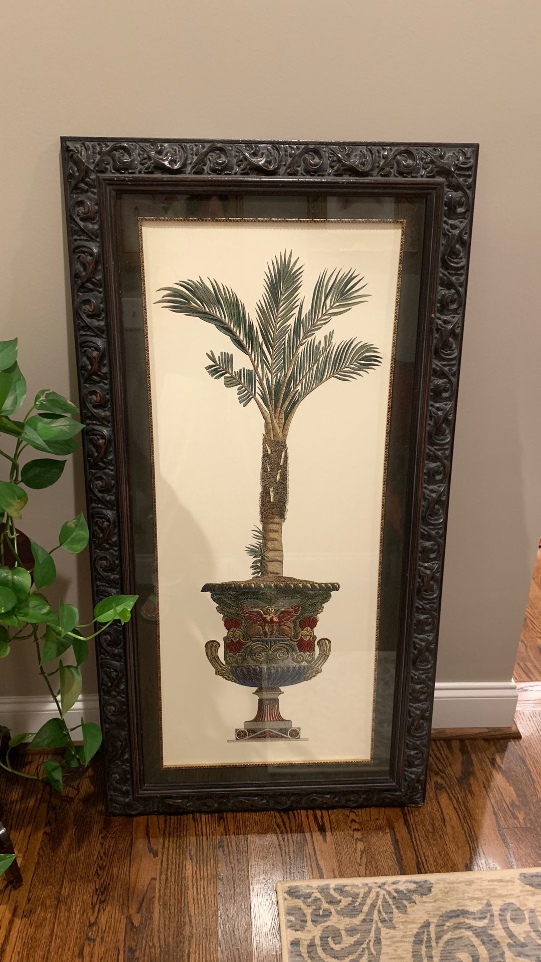 Framed palm topiaries