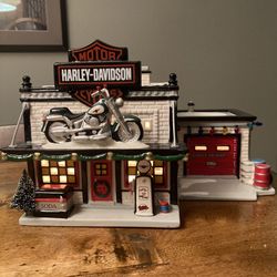 Department 56 Harley Davidson Retired Motorcycle Shop