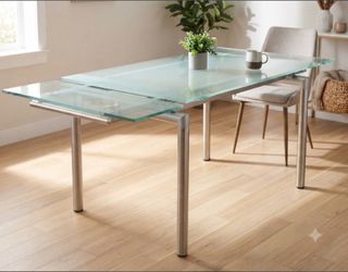 Modern Glass Extendable Dining & Work Table – Excellent Condition