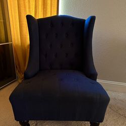 Wingback Tufted Fabric Accent Chair 