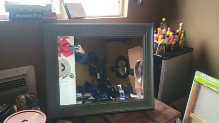 25 X 35 Green Accent Rustic Mirror