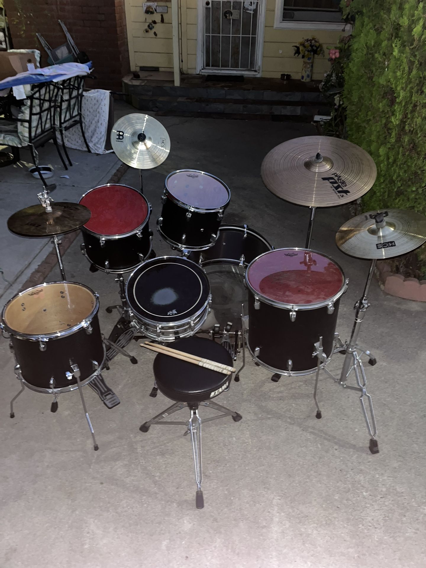 Full Drum Set With Spare Parts
