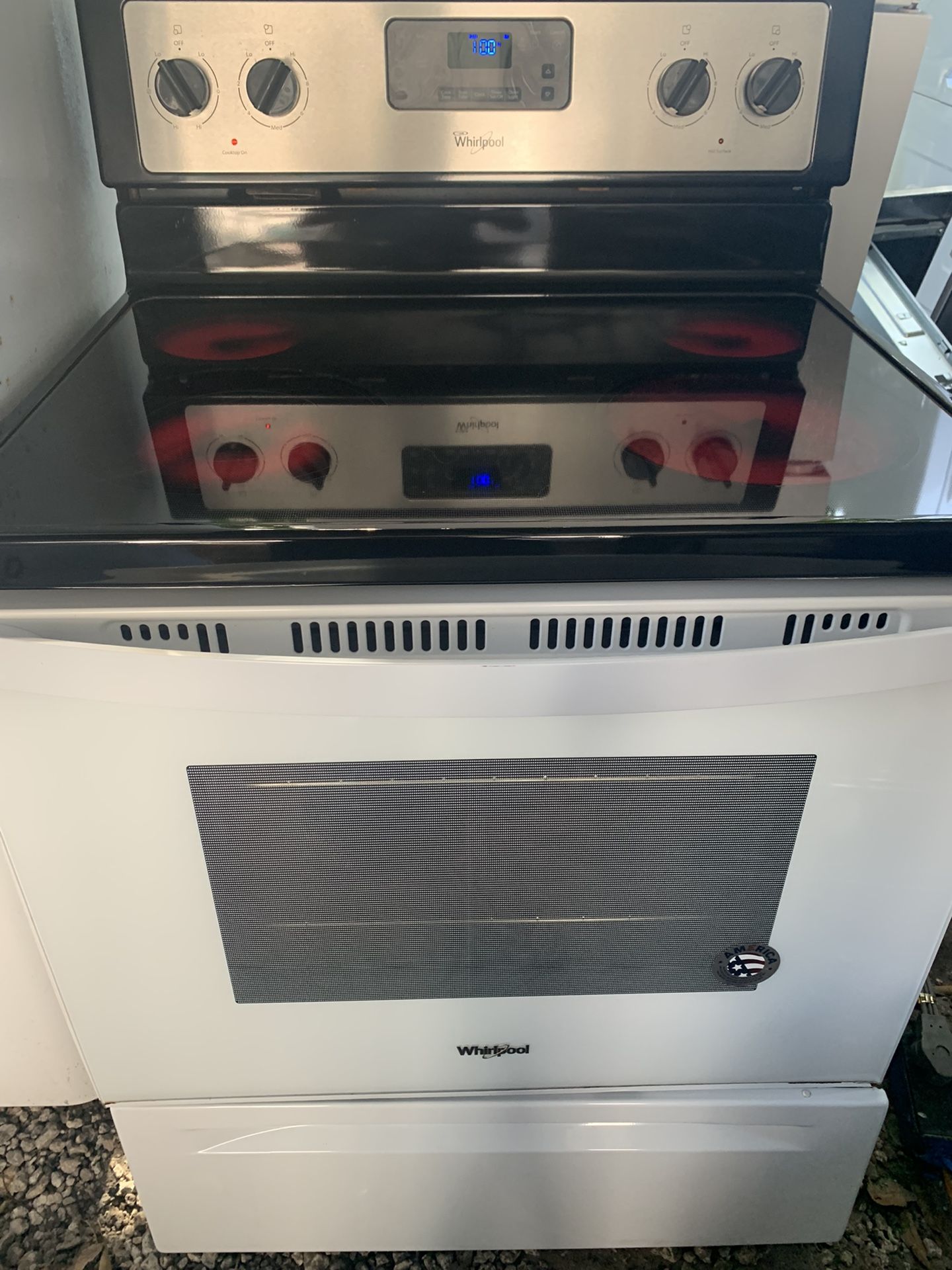 Whirlpool stove/oven Stainless steel White door