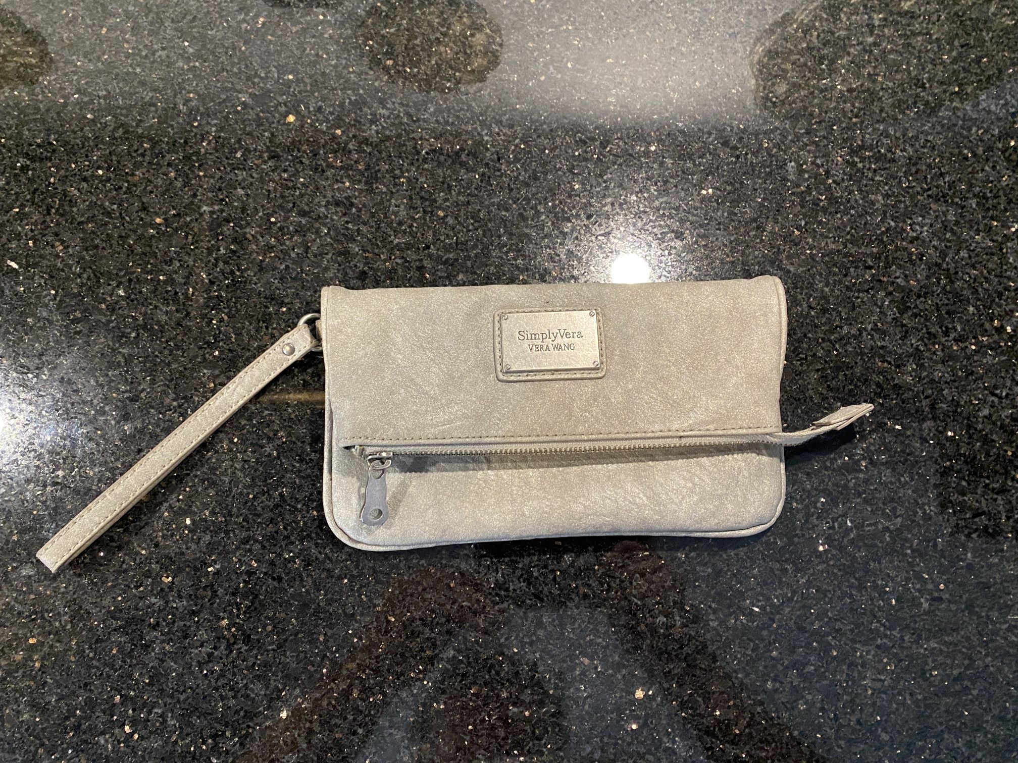 Vera Wang Simply Vera Collection Clutch Wristlet with Silver Hardware