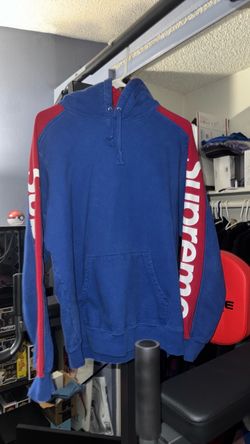 Supreme Sideline Pullover Hoodie Blue Red