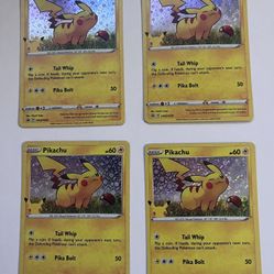 Pikachu SWSH039 Holo Black Star Promo x4