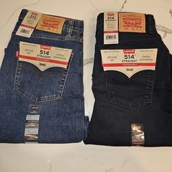 2 LEVI'S 514 Straight JEANS  ( Brand New ,Both For $40)