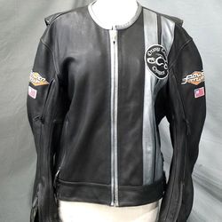 POWER TRIP MOTORCYCLE 100% LEATHER JACKET MEN'S M