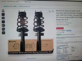 2009 - 2012 Traverse MOSTPLUS Front Complete Strut & Coil Spring Assembly Set of 2
