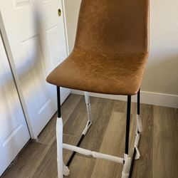 Bowden Faux Leather Barstool - Caramel Brown