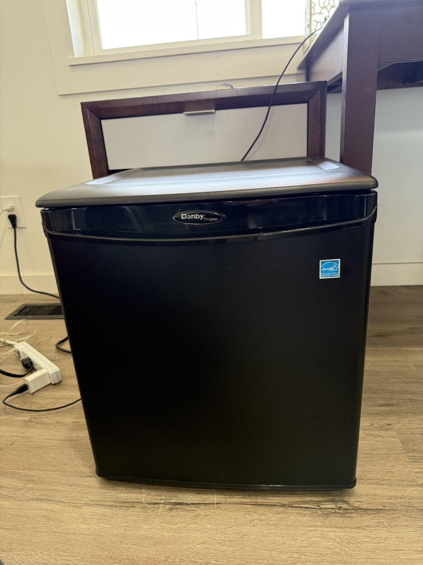 Black Danby Mini Fridge