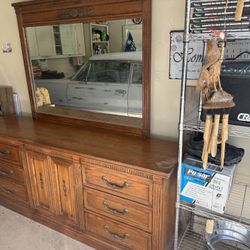 Wooden Dresser Drawer Set With Mirror 