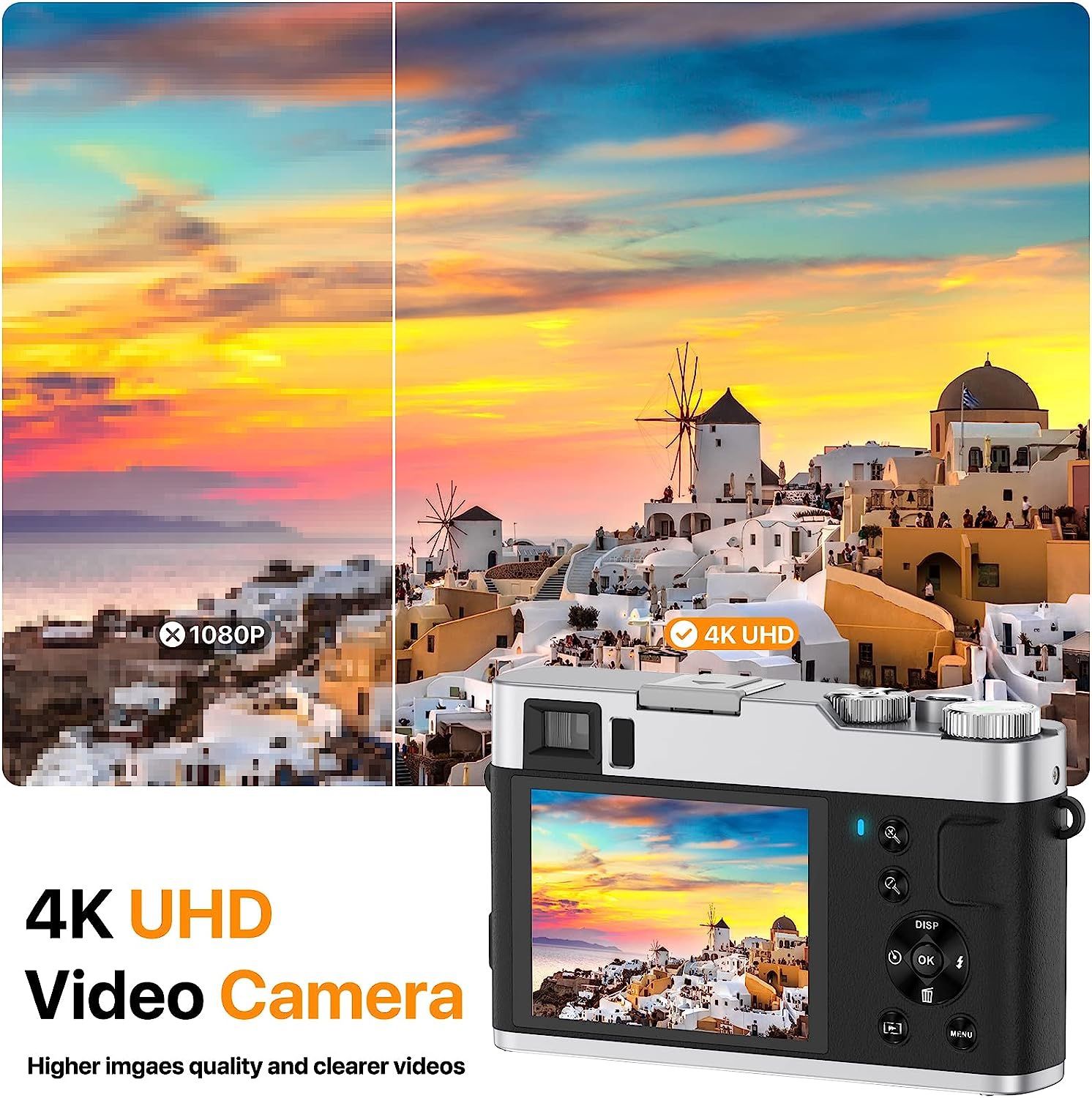 4K Digital Camera for Photography, Autofocus 4K Camera with