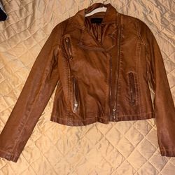 Brown leather jacket