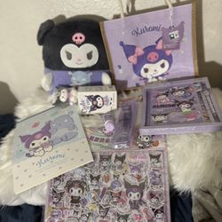 Kuromi Bundle 💜 NEW Plush Blanket + Stationery + Accessories Gift Set
