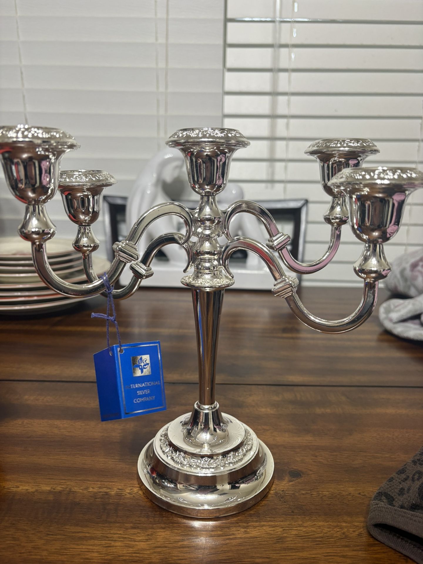 NEW** SILVER candle Holder