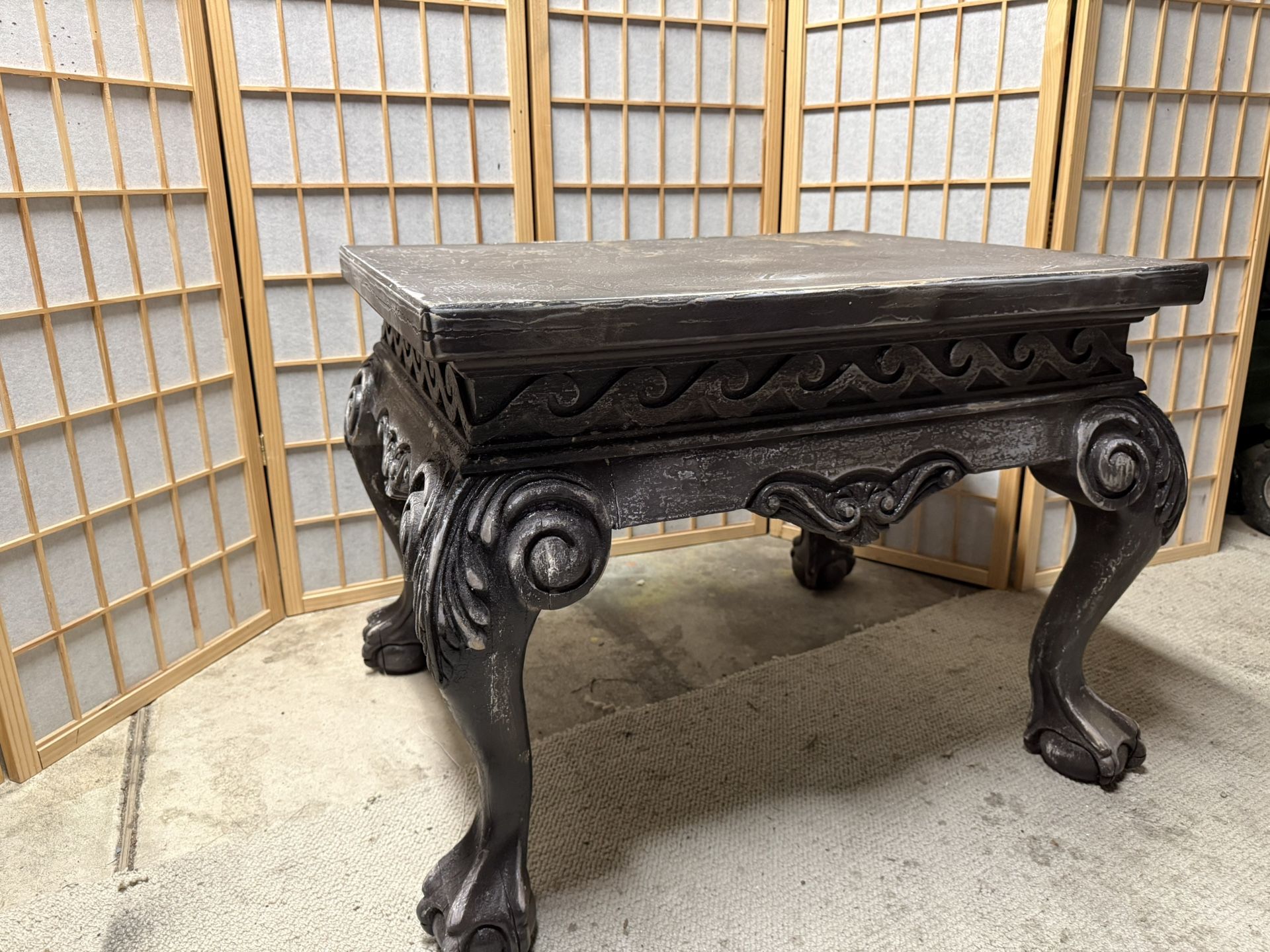 Vintage Baroque Coffee Table — Textured Distressed Finish