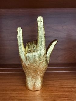 New Gold Resin I Love You Hand Sculpture