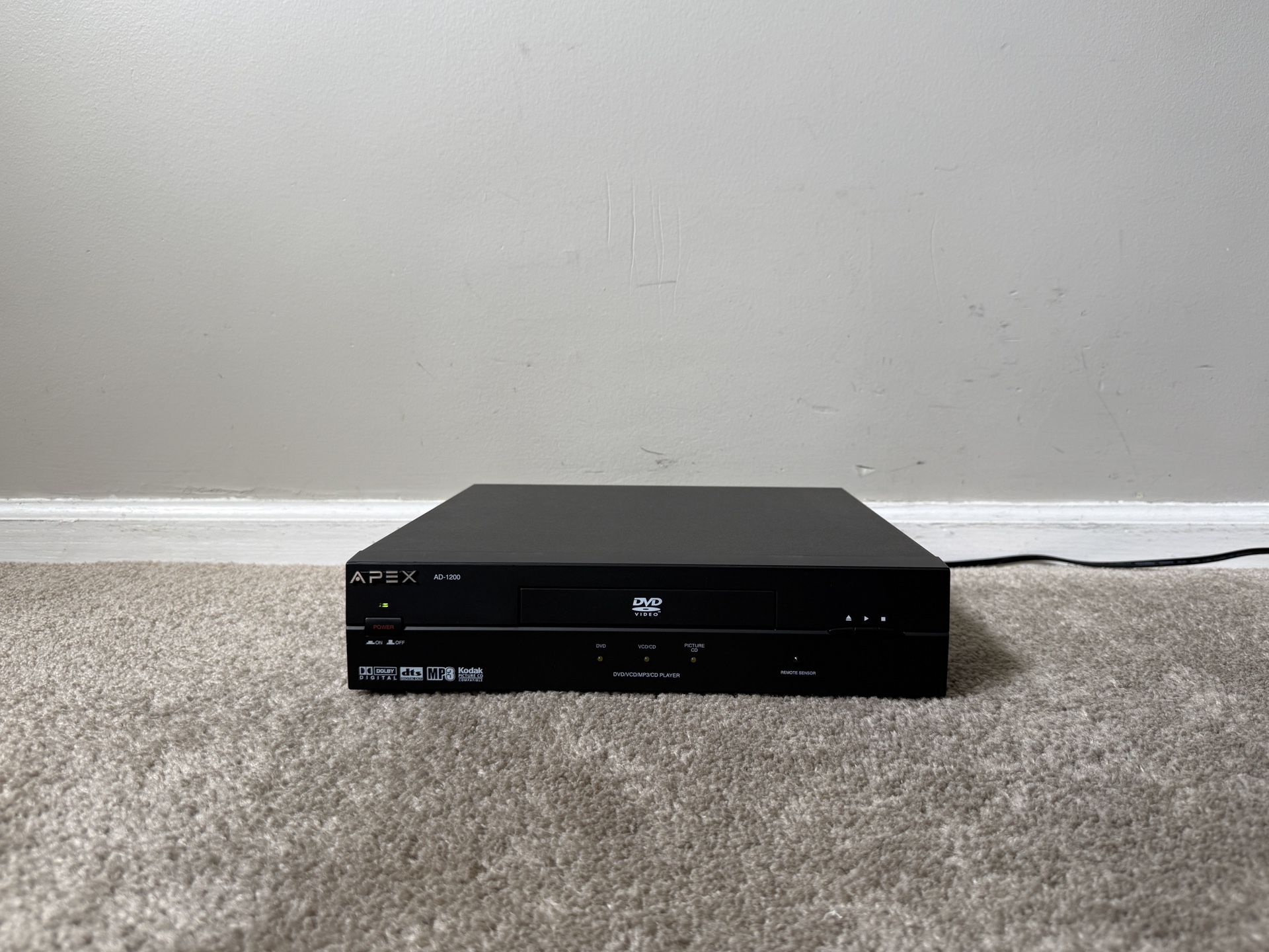 Apex AD-1200 Single Compact Disc CD DVD Player