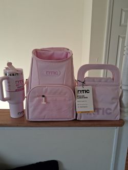RTIC Pink 40oz Tumbler, Backpack Cooler, and Ice Lunch Bag Set