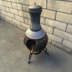 Chiminea Outdoor Fireplace-Wooden Fire Pit for Patio and Backyard 