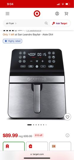 New Gourmia 8quart Digital Air Fryer