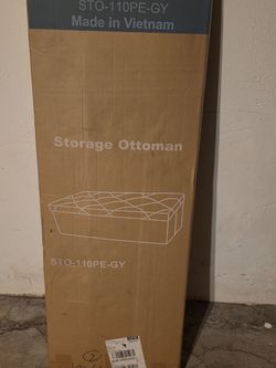 Storage Ottoman (Gray) in Box