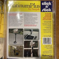 Sunpak PlatinumPlus Click N’ Stick Suction Cup Monopod – New