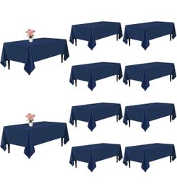 Navy Blue Rectangle Tablecloths Set of 10