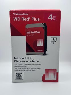 WD Red Plus 4TB Internal NAS Hard Drive - 3.5" HDD - RAID Optimized - BRAND NEW