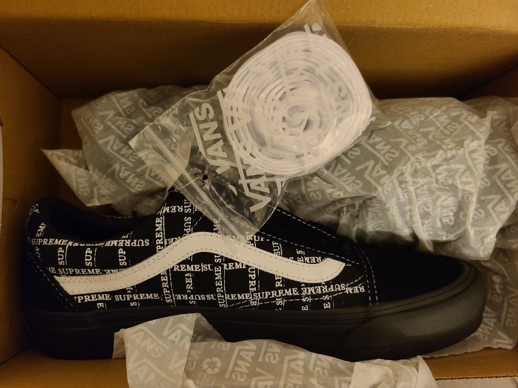 Supreme vans old skool pro BLACK SZ 9