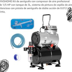 Kit De Aerógrafo  Con Compresor De Aire 