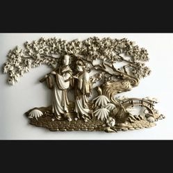 ‘73 Plastic Mold Japanese Scene -Wall Hanging 