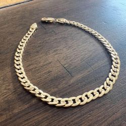 Gold Plated 10 Inch Cuban Chain Anklet