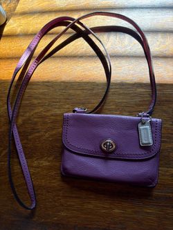 Coach Purple Leather Mini Crossbody Bag