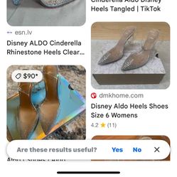 Beautiful Cinderella Aldo Rhinestone Clear Heels Size 10  Fells Like Size 9