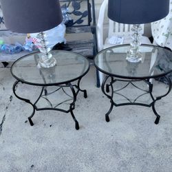 Metal And Glass Coffee Table And 2 Side Table 2 Lamps Total $20