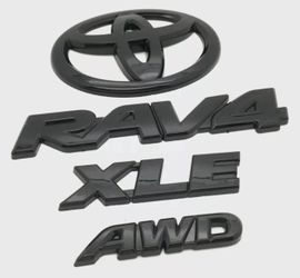 2019–2025 Toyota RAV4 XLE AWD Hybrid Matte Blackout Emblem Kits