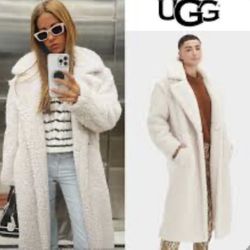 UGG Women's Gertrude Long Teddy Coat NWOT