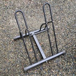 Heavy Duty Bicycle Floor Stand Garage Parking Rack For Up To 2 Bikes