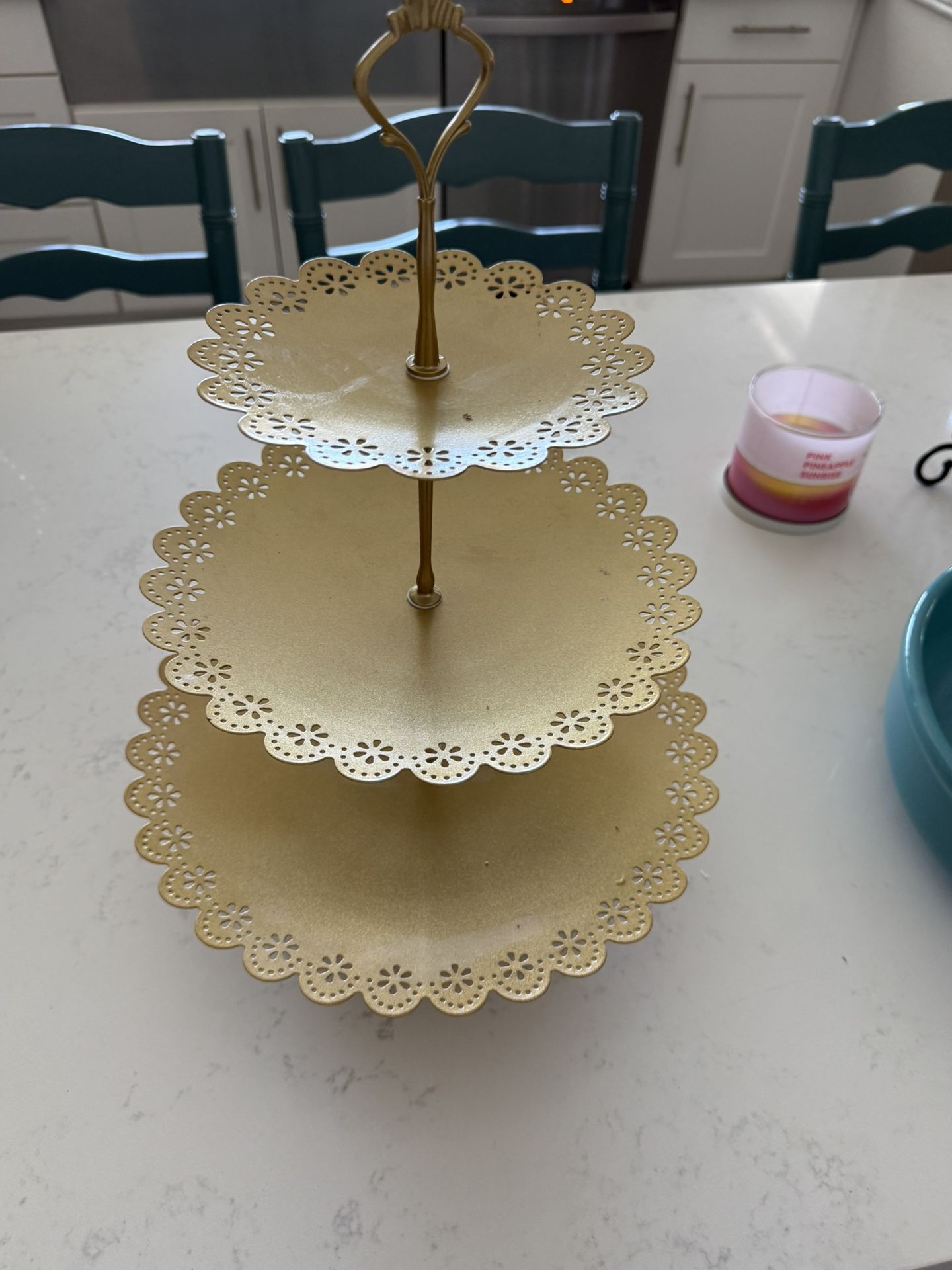 3 Tier Gold Dessert Stand